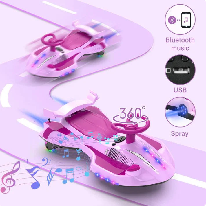 🐑 12V Kids Wiggle Car with Lights & Bluetooth