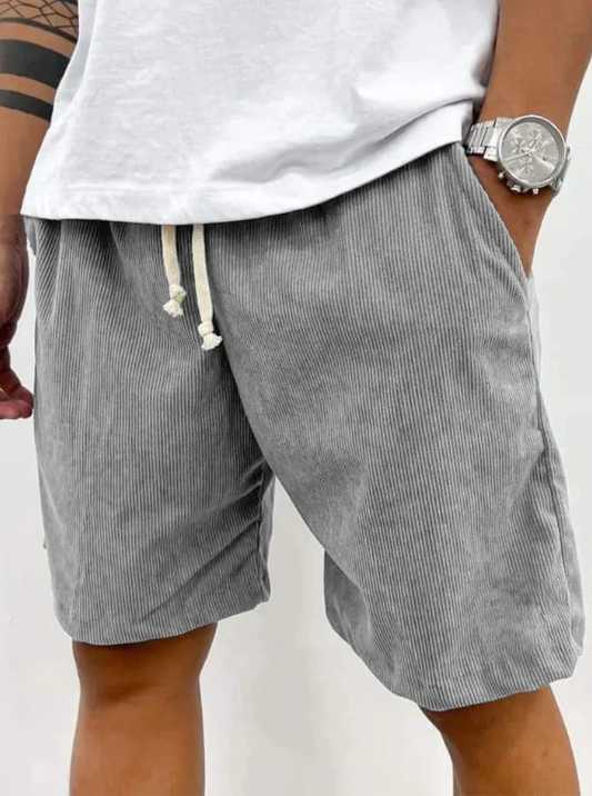 Men's Fashion Vintage Corduroy Casual Elastic Stretch Shorts With Side Pockets