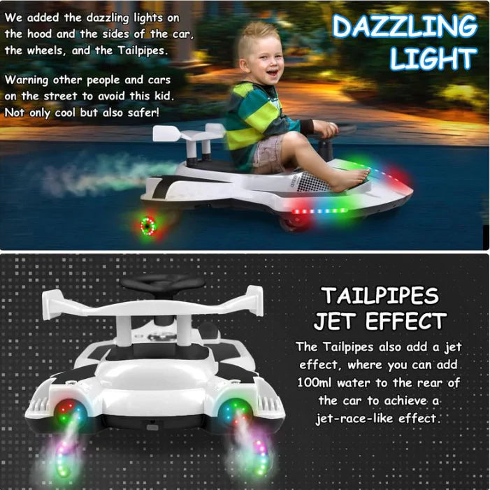 🐑 12V Kids Wiggle Car with Lights & Bluetooth