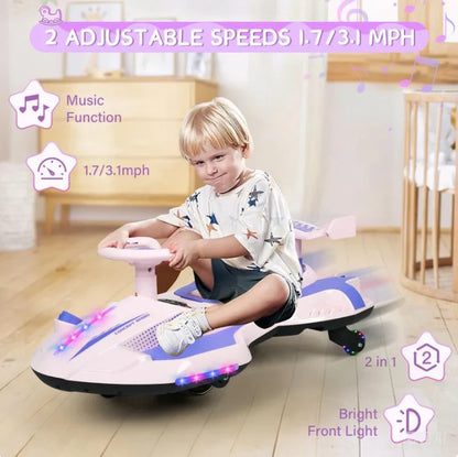 🐑 12V Kids Wiggle Car with Lights & Bluetooth