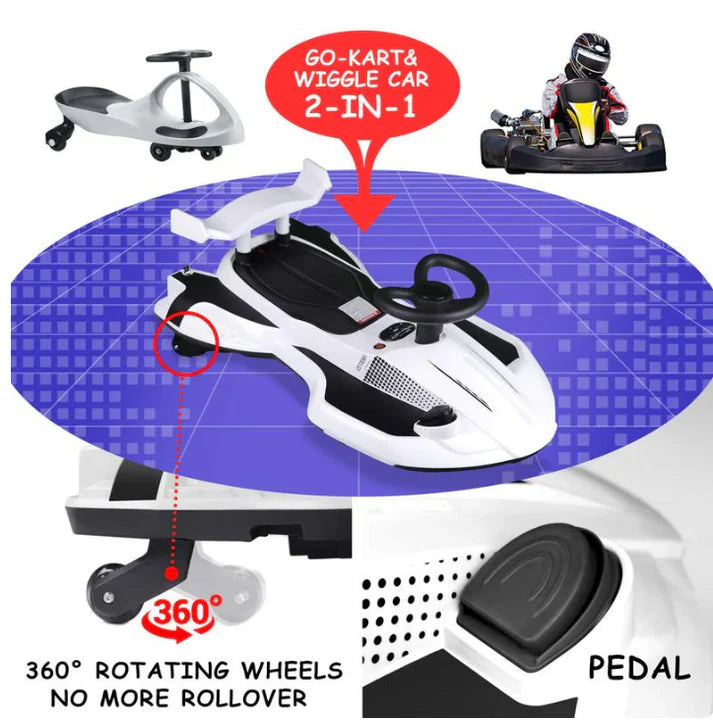 🐑 12V Kids Wiggle Car with Lights & Bluetooth